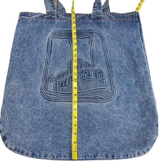 Denim Steamboat Embossed Shoulder Tote Bag - Picture 4 of 7